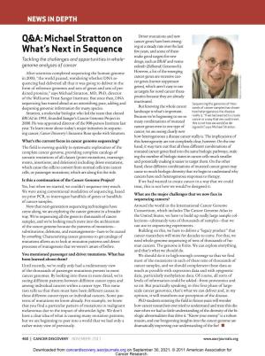 Michael Stratton on What's Next in Sequence