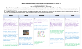 1St Grade September/October Learning Calendar (Week of September 28 – October 2) We Read and Play Every Day! Monday Tuesday We