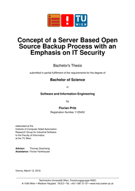 Concept of a Server Based Open Source Backup Process with an Emphasis on IT Security