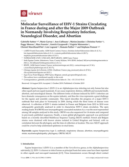 Molecular Surveillance of EHV-1 Strains Circulating in France During and After the Major 2009 Outbreak in Normandy Involving