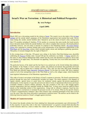 Israel's War on Terrorism