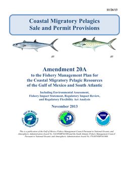 Amendment 20A Coastal Migratory Pelagics Sale and Permit Provisions