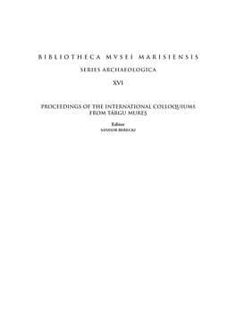 Bibliotheca Mvsei Marisiensis