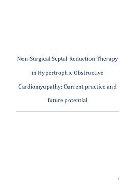 Non-Surgical Septal Reduction Therapy in Hypertrophic Obstructive Cardiomyopathy