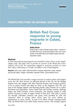 British Red Cross Response to Young Migrants in Calais, France