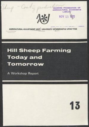 Hill Sheep Farming Today and Tomorrow