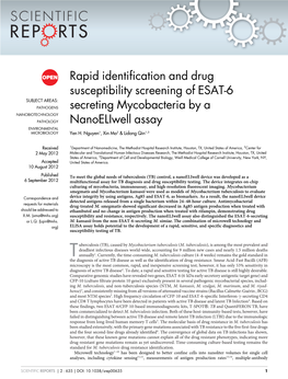 Rapid Identification and Drug Susceptibility Screening of ESAT-6