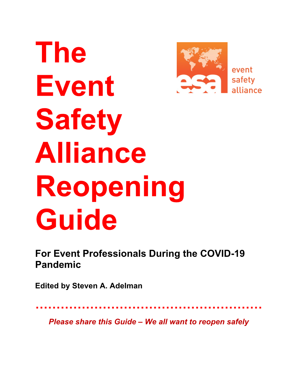 The Event Safety Alliance Reopening Guide