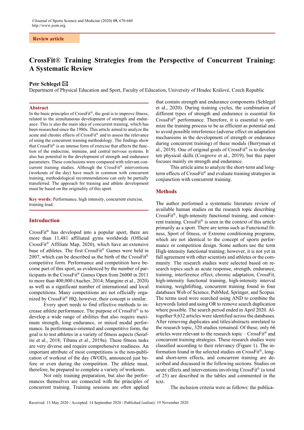 Crossfit® Training Strategies from the Perspective of Concurrent Training: a Systematic Review