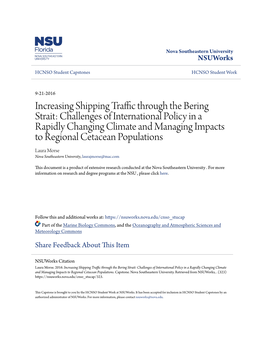 Increasing Shipping Traffic Through the Bering Strait