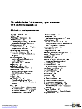 Inhaltsverzeichnis Zu "Theaterlexikon, Orig.-Ausg."