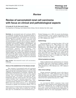 Review Review of Sarcomatoid Renal Cell Carcinoma with Focus on Clinical