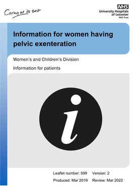 Information for Women Having Pelvic Exenteration