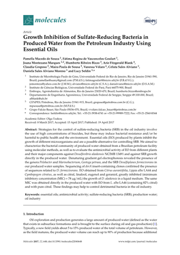 Growth Inhibition of Sulfate-Reducing Bacteria in Produced Water from the Petroleum Industry Using Essential Oils