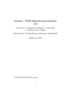 Gnomon – NCBI Eukaryotic Gene Prediction Tool