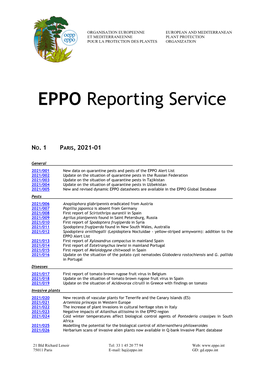 EPPO Reporting Service