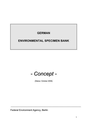 Concept of the German Environmental Specimen Bank