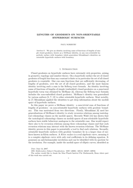 Lengths of Geodesics on Non-Orientable Hyperbolic Surfaces