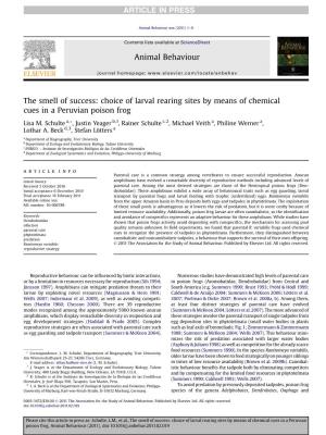 The Smell of Success: Choice of Larval Rearing Sites by Means of Chemical Cues in a Peruvian Poison Frog
