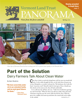 Part of the Solution Dairy Farmers Talk About Clean Water