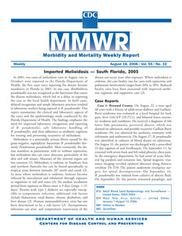 Morbidity and Mortality Weekly Report