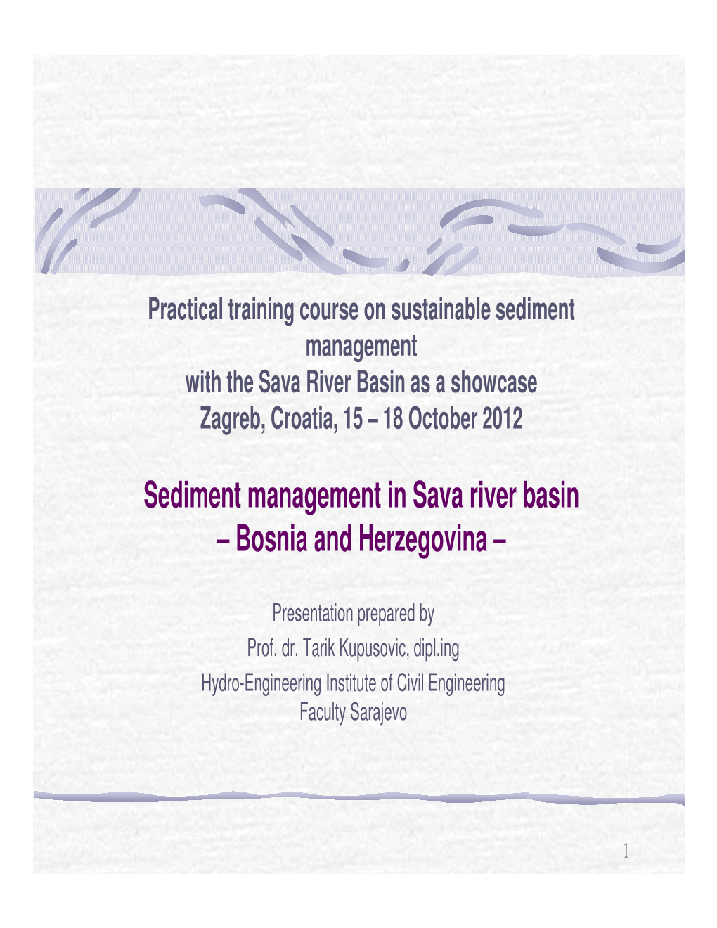 Sediment Management in Sava River Basin – Bosnia and Herzegovina –