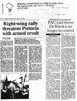 Right-Wing Rally Threatens Pretoria Armed·Revolt