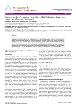 Deducing the Bio-Perspective Capabilities of Fe(II) Oxidizing