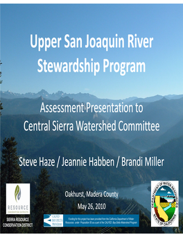 Upper San Joaquin River Stewardship Program
