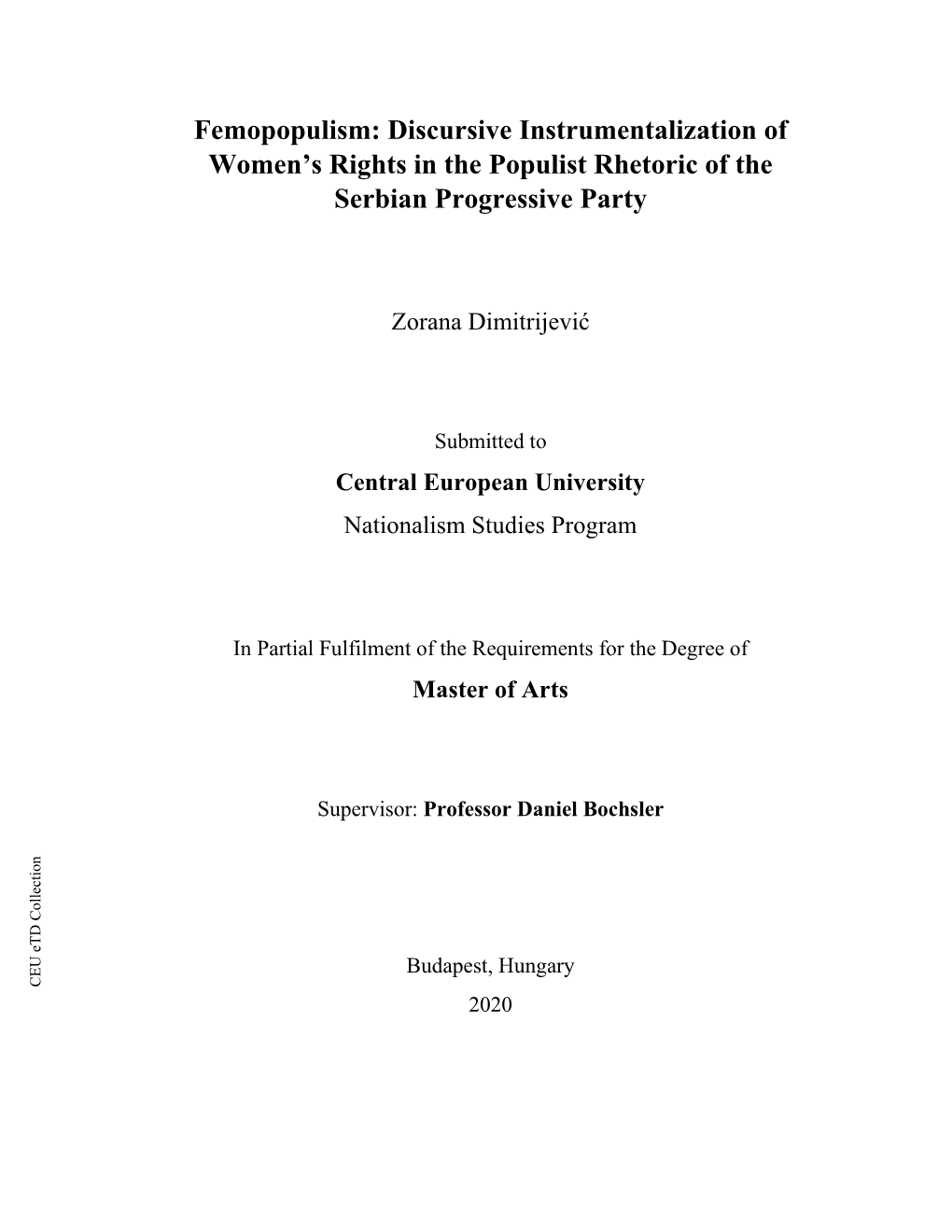 Discursive Instrumentalization of Women's Rights in the Populist