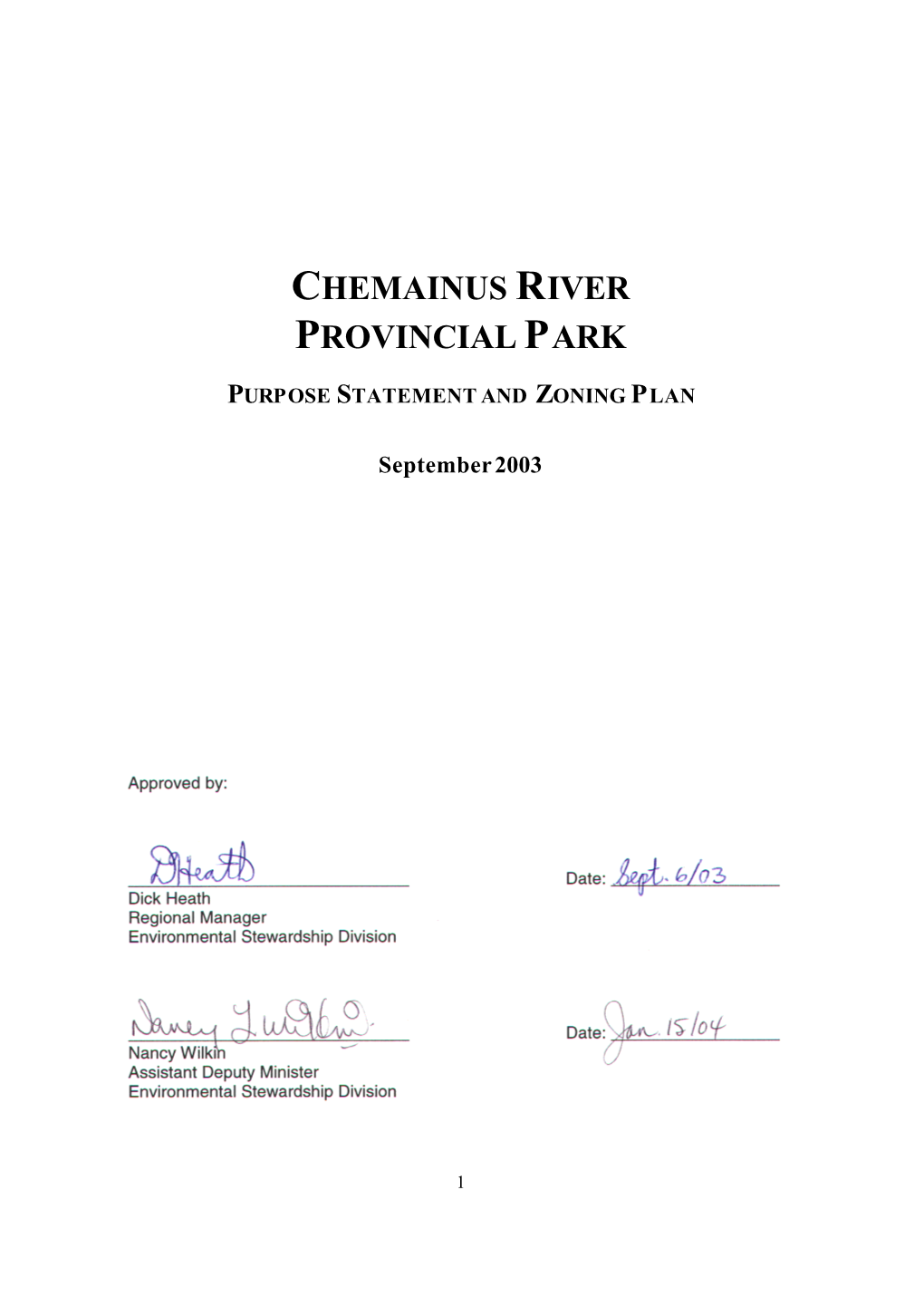 Chemainus River Purpose Statement2