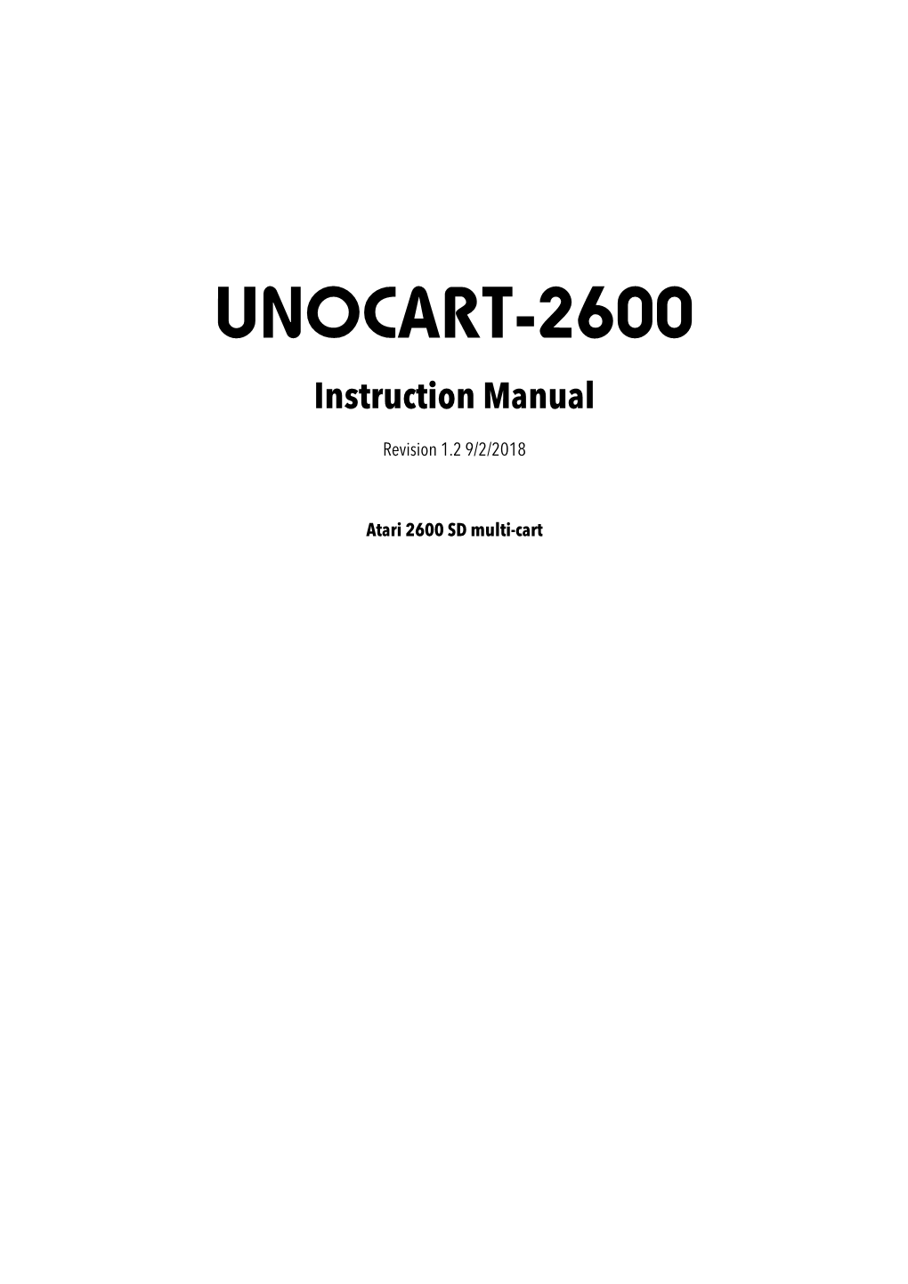 UNOCART-2600 Instruction Manual