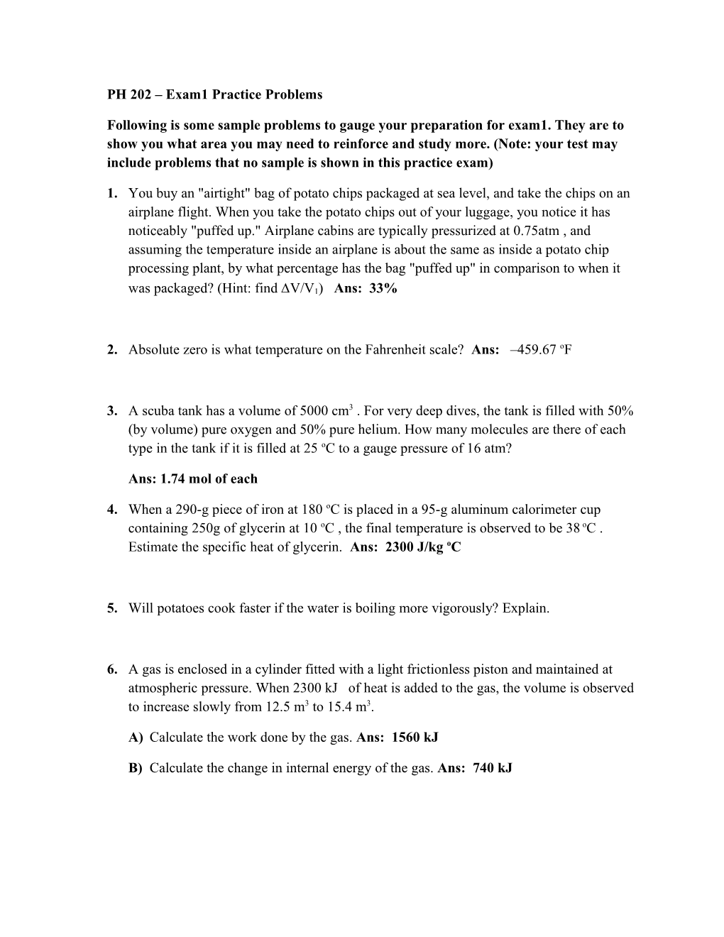 PH 202 Exam1 Practice Problems