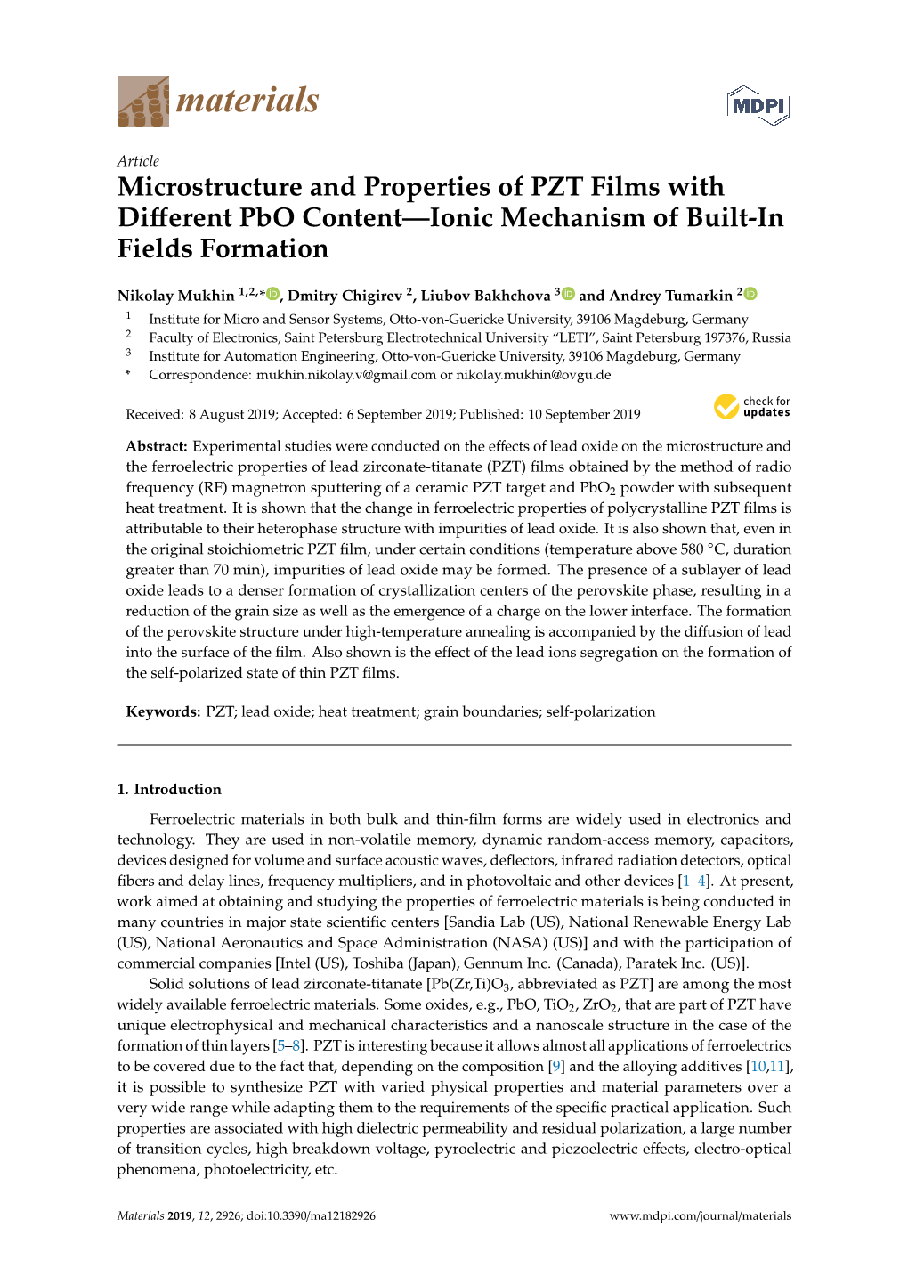 Microstructure and Properties of PZT Films with Different Pbo Content