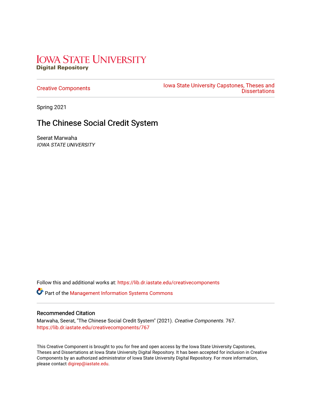 The Chinese Social Credit System