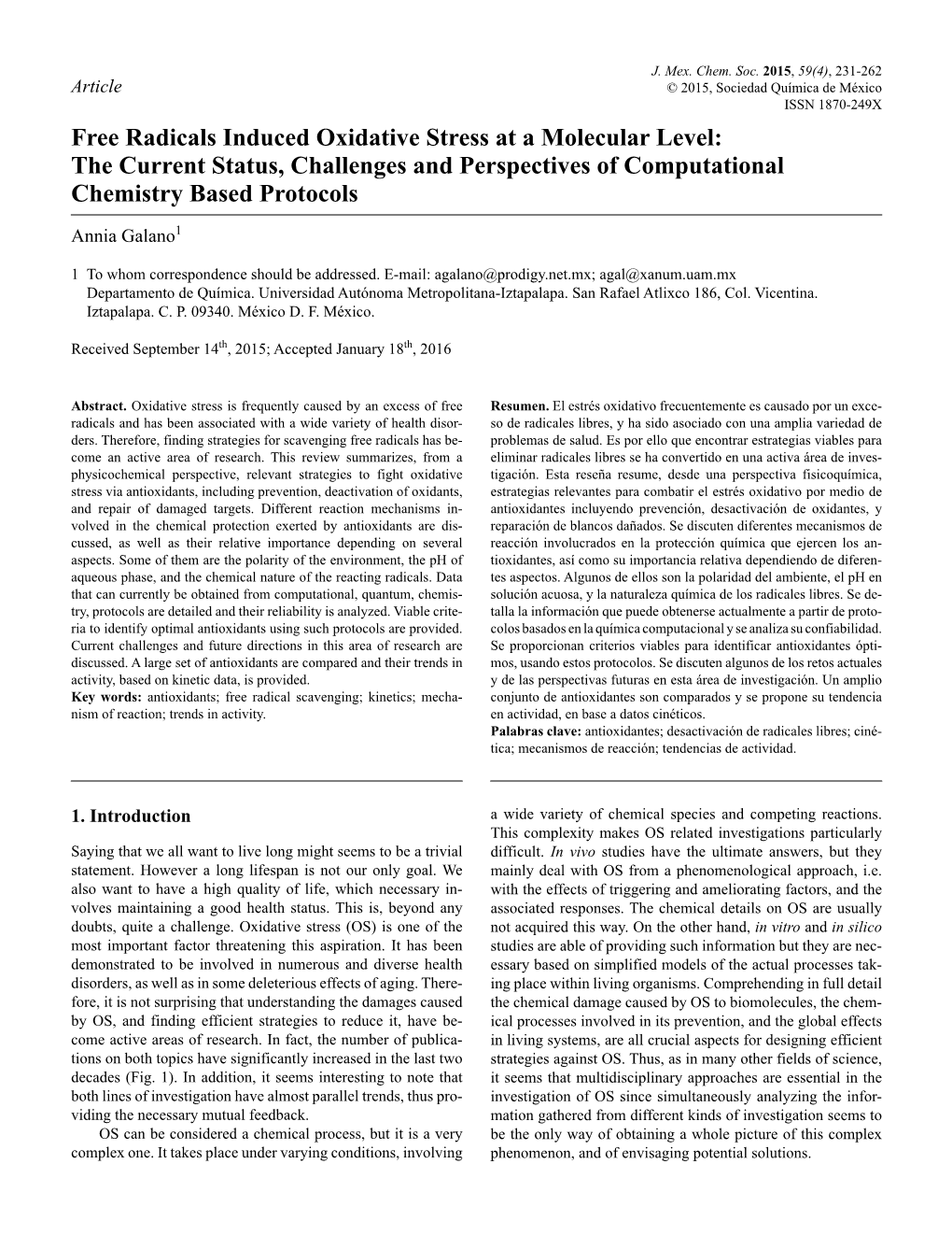 Free Radicals Induced Oxidative Stress at a Molecular Level: the Current Status, Challenges and Perspectives of Computational Chemistry Based Protocols