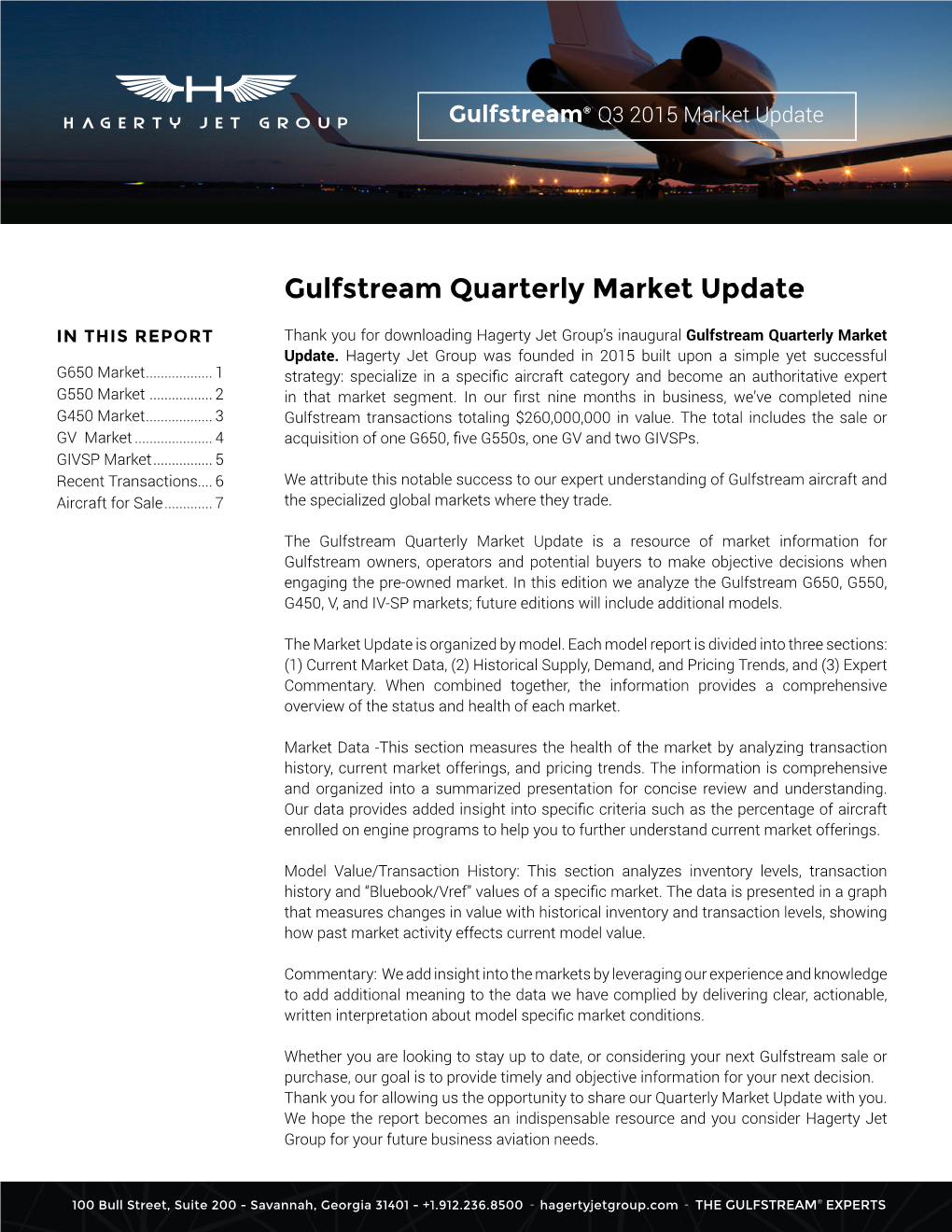 Gulfstream Quarterly Market Update