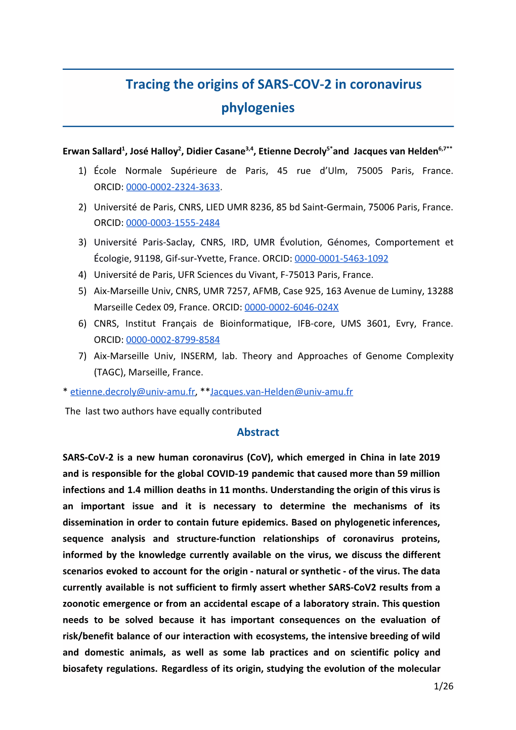 Tracing the Origins of SARS-COV-2 in Coronavirus Phylogenies