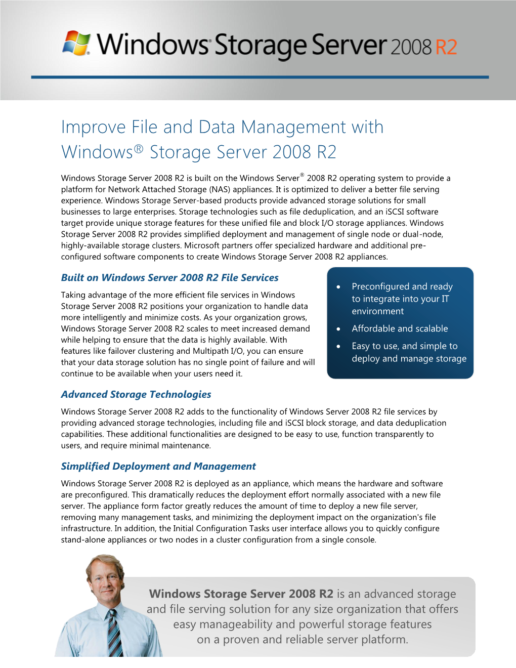 Windows Storage Server 2008 for Embedded Systems