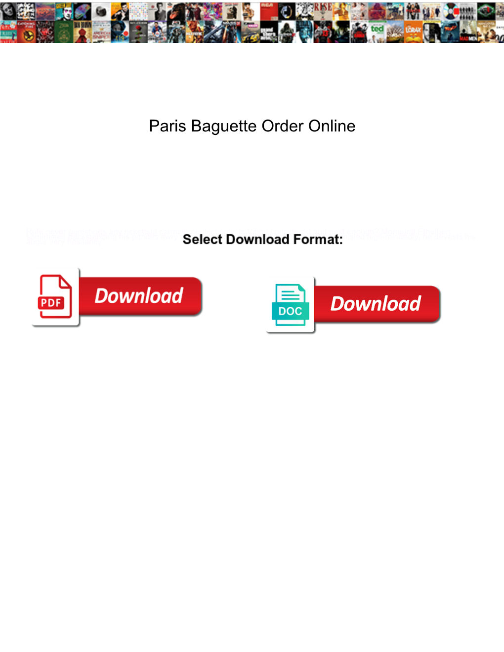 Paris Baguette Order Online