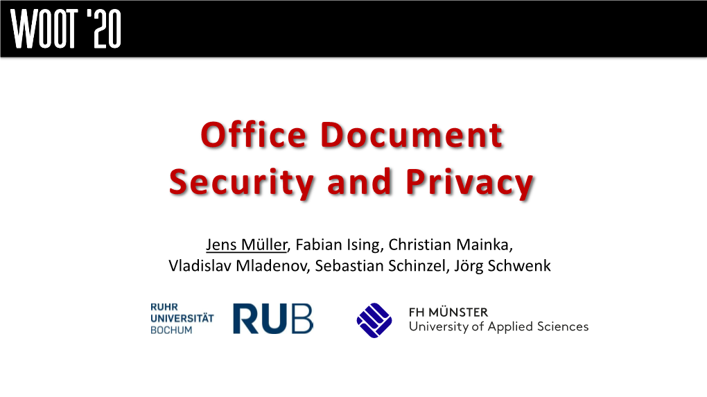 Office Document Security and Privacy