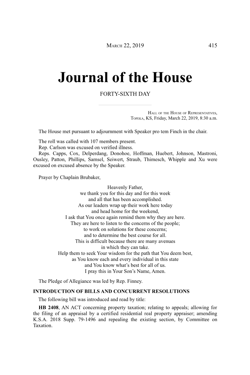 Journal of the House