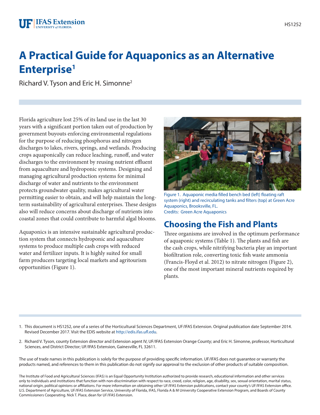 A Practical Guide for Aquaponics As an Alternative Enterprise1 Richard V