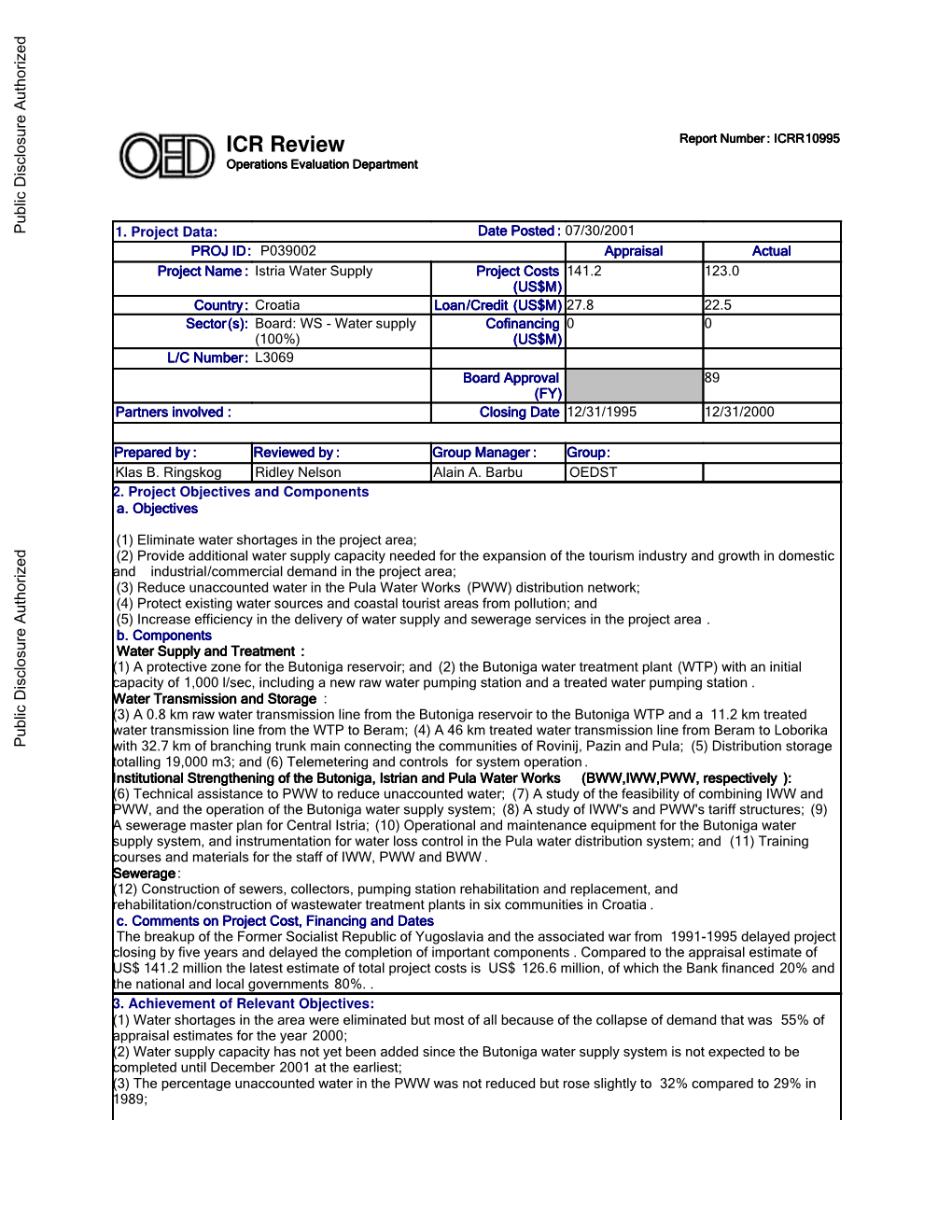 World Bank Document