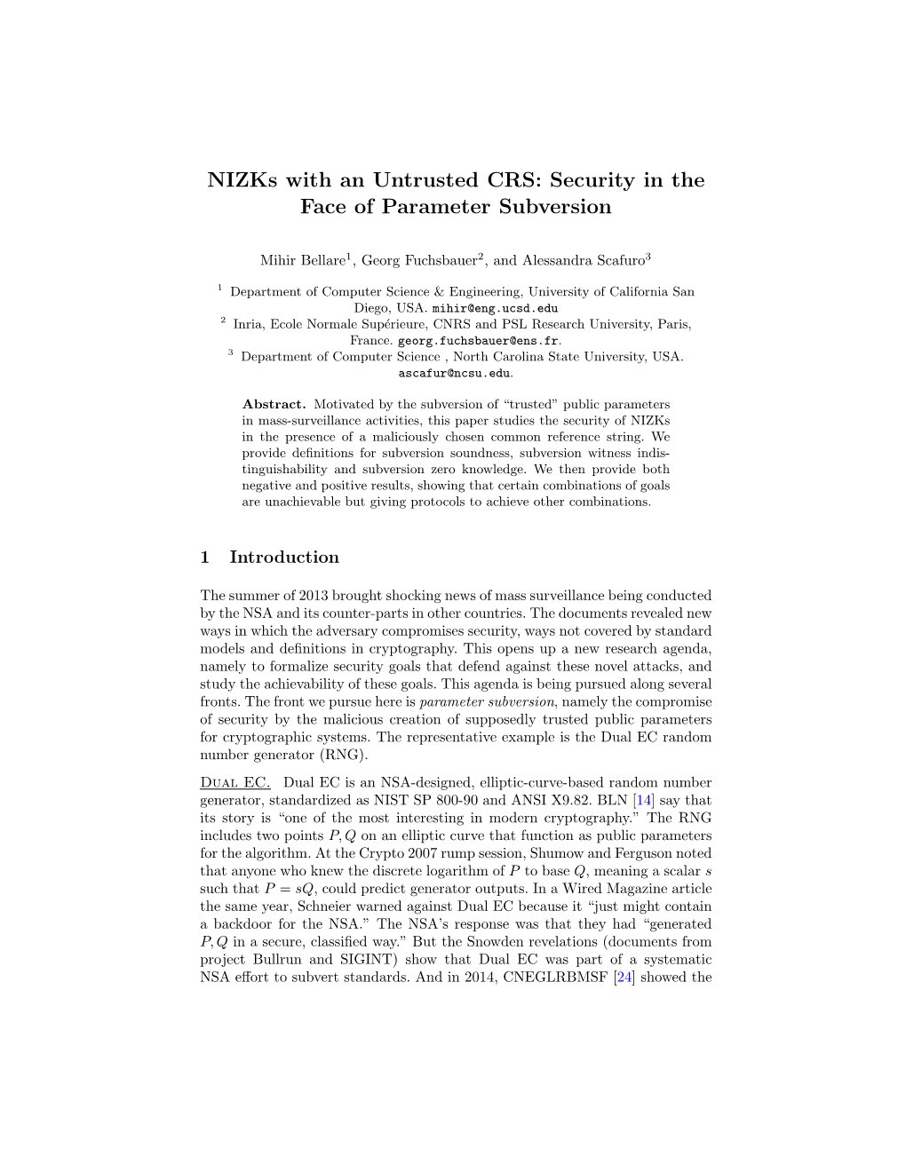 Nizks with an Untrusted CRS: Security in the Face of Parameter Subversion