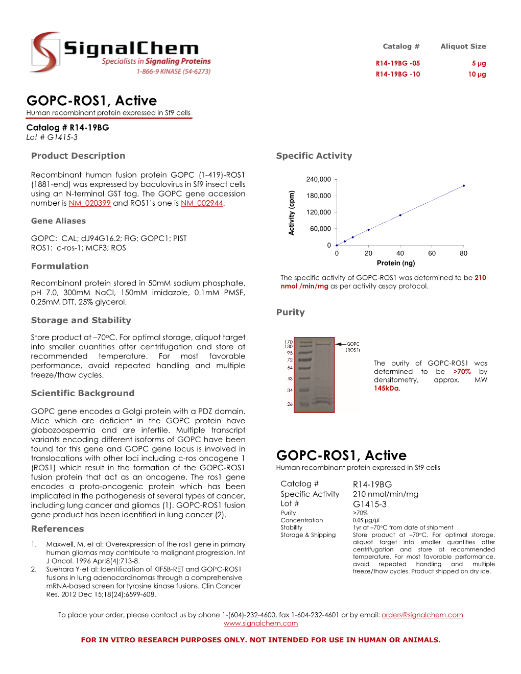 GOPC-ROS1, Active