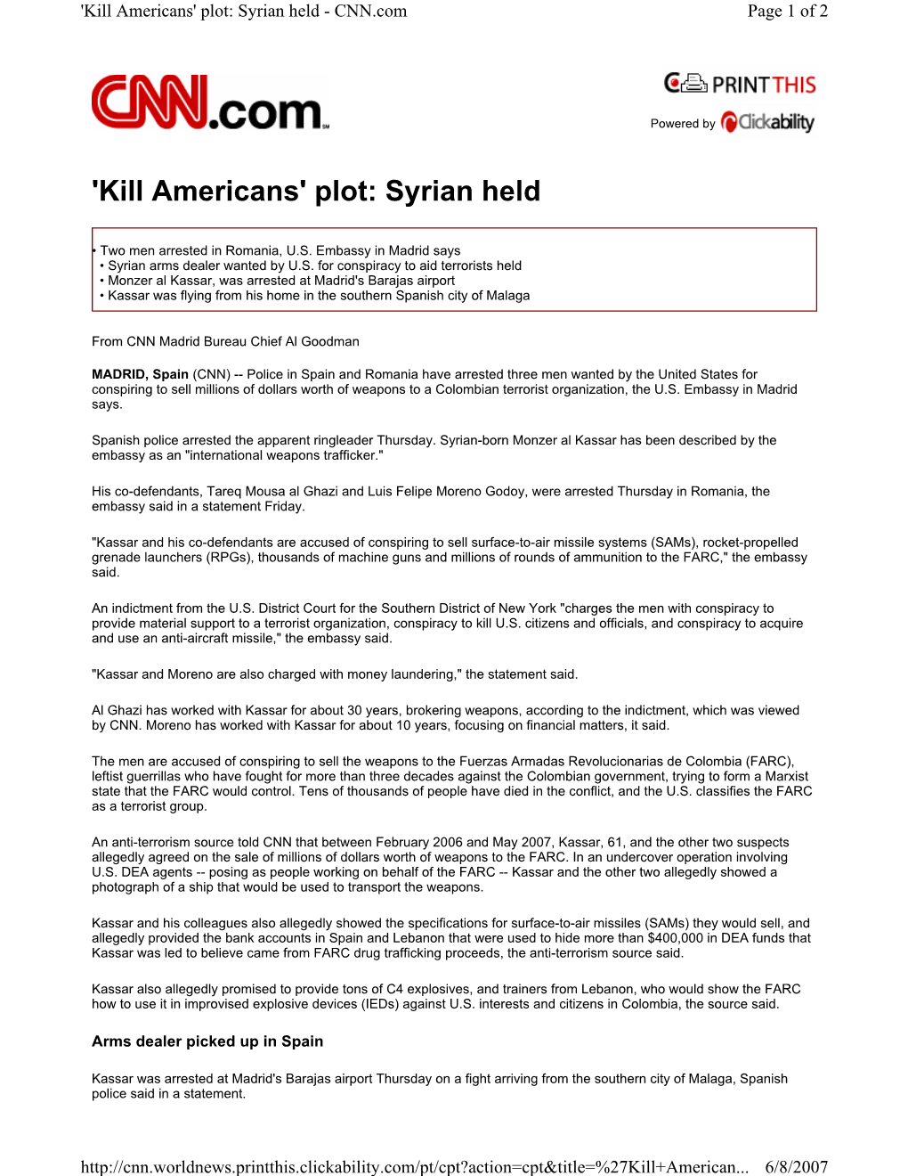 'Kill Americans' Plot: Syrian Held - CNN.Com Page 1 of 2