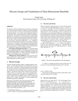 Discrete Groups and Visualization of Three-Dimensional Manifolds