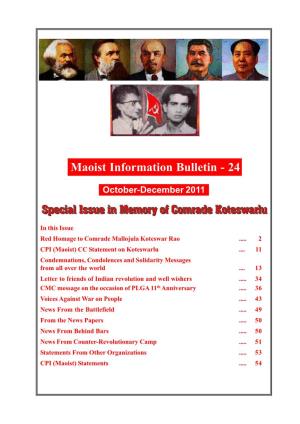 CPI(Maoist) Information Bulletin-24