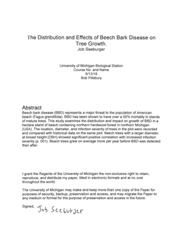 The Distribution and Effects of Beech Bark Disease on Tree Growth